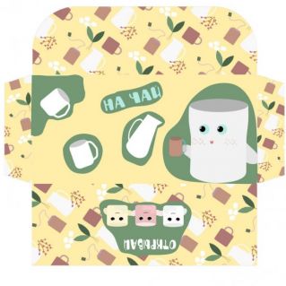 Дизайн новогоднего паттерна и открытки для денег