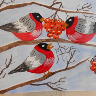 Лакомство для снегирей.