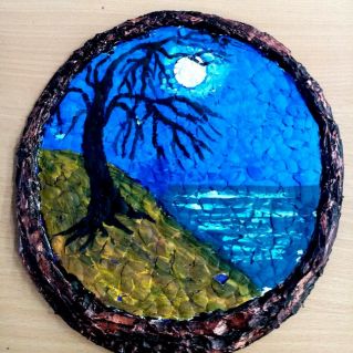 Аппликация "Ночь на о. Байкал"