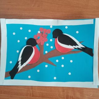 "Снегири на веточке рябины"