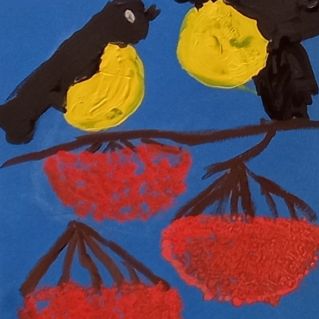 Синицы на рябине