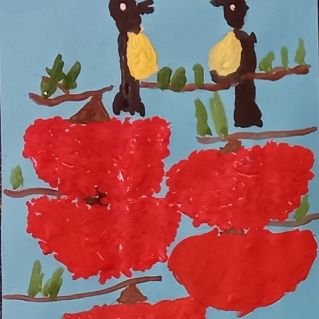 Синицы на рябине