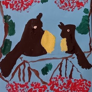 Синицы на рябине