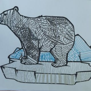 Белый мишка. Дудлинг