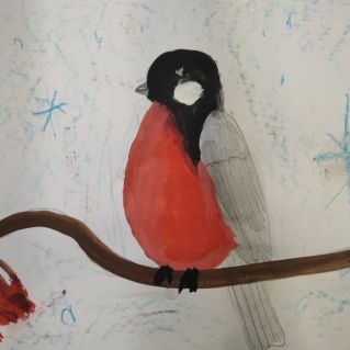 Снегирь на рябине