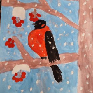 Снегирь- яркий символ зимы