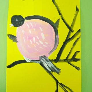 Снегирь на веточке