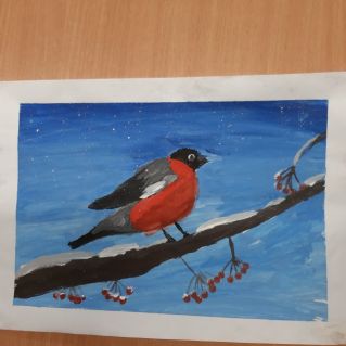 Снегирь на ветке