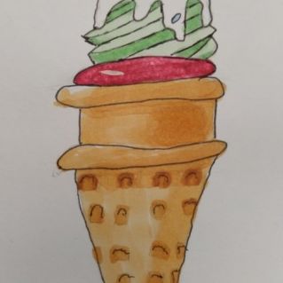 Мороженое с вишенкой