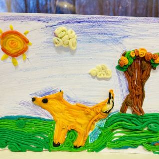 Лисёнок встречает рассвет