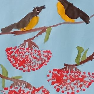 Синицы на рябине