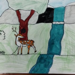 Встреча в Крымских горах. Крымский благородный  олень.