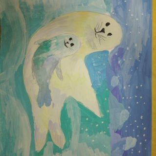 "На севере снежном". Гуашь