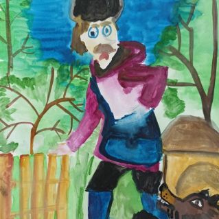 Рисунок "Почтальон Печкин"