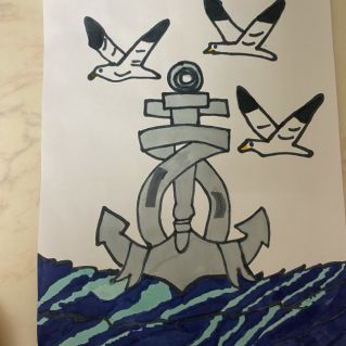 Якорь в море