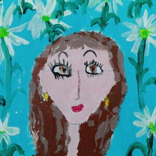 " Портрет мамы" Рисунок на холсте