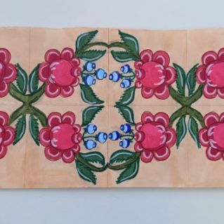 Цветочный орнамент в полосе