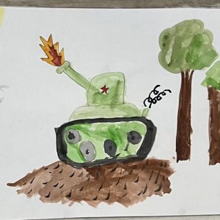 Танк защищает лес