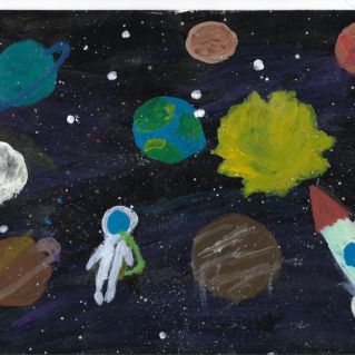 Космонавт в космосе