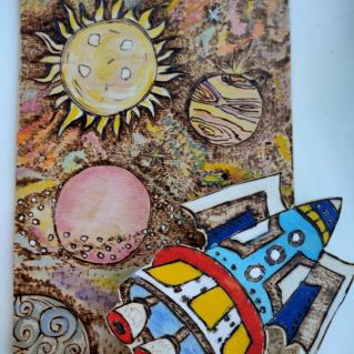 "Полёт ракеты в космос"