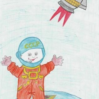 Космонавт в космосе"