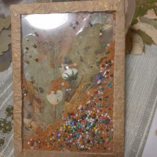 Открытка с шейкером (скрапбукинг) "Проблески весны"