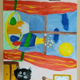 "Пасхальный натюрморт с котом"