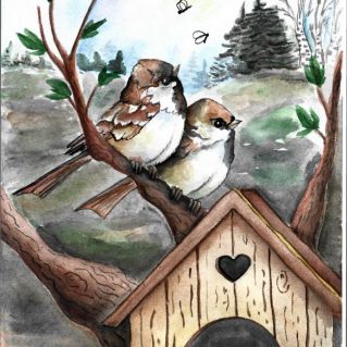 Воробушки встречают весну