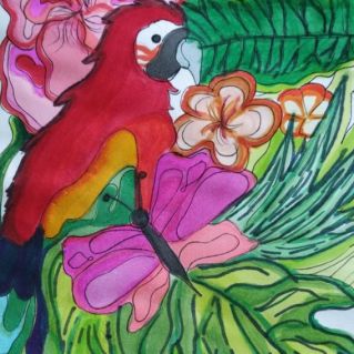 Среди цветов.