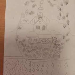 Пасхальный этюд в карандаше