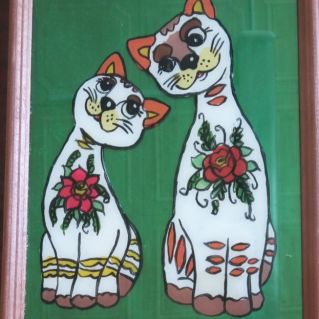 Цветная гжель "Котики"