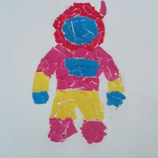 Космонавт (обрывная аппликация)