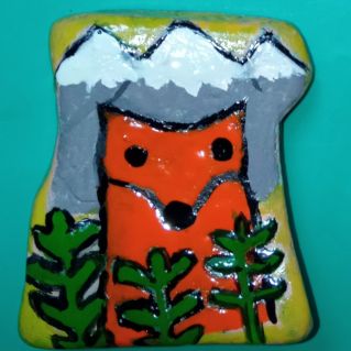 Рисунок на камне "Береги Камчатку".