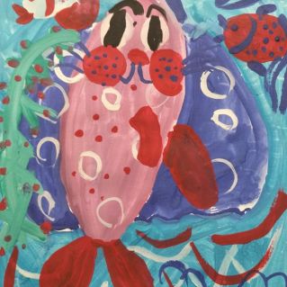 рисунок " Рыбки и тюлень"