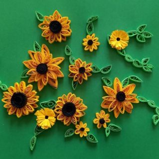 Подсолнухи (техника квиллинг)