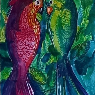 Весёлые попугаи.