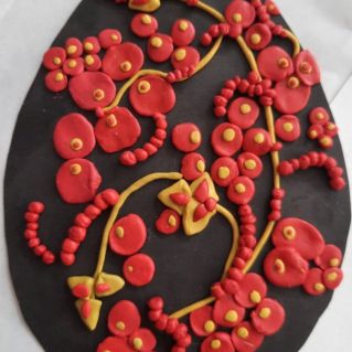 Пластилинография "Яйцо-хохлома"