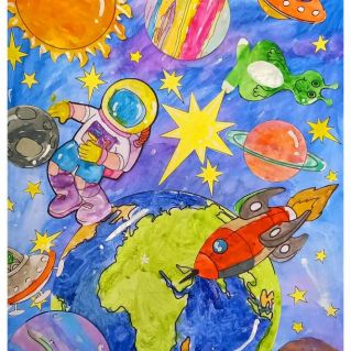 Аппликация "Таинственный космос"