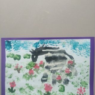 Зебра на прогулке