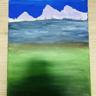 "Ночные грёзы" (работа выполнена акварелью на холсте)