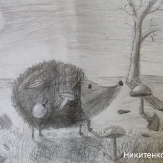 Ёжик на прогулке