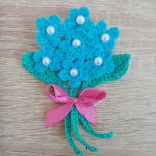"Вязаная брошь " Букет ""