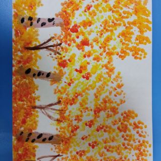 Нарисовала осень яркие сюжеты