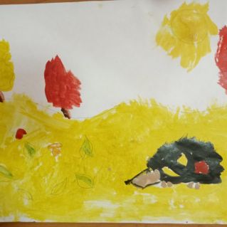 Рисунок "Ежик и осень"