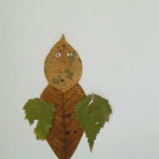 "Чудище лесное" (аппликация из осенних листьев)