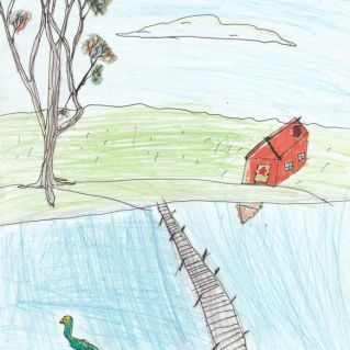 Река и селезень