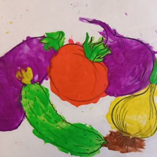 Пластилиновая аппликация "Дары Осени"