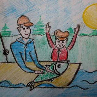 "С лучшим папой - лучшая рыбалка!"