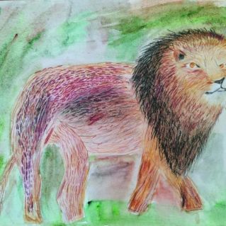 Лев на охоте