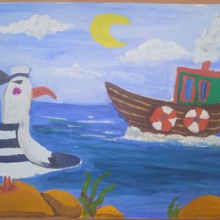 "Я кораблик смастерила, по воде его пустила."